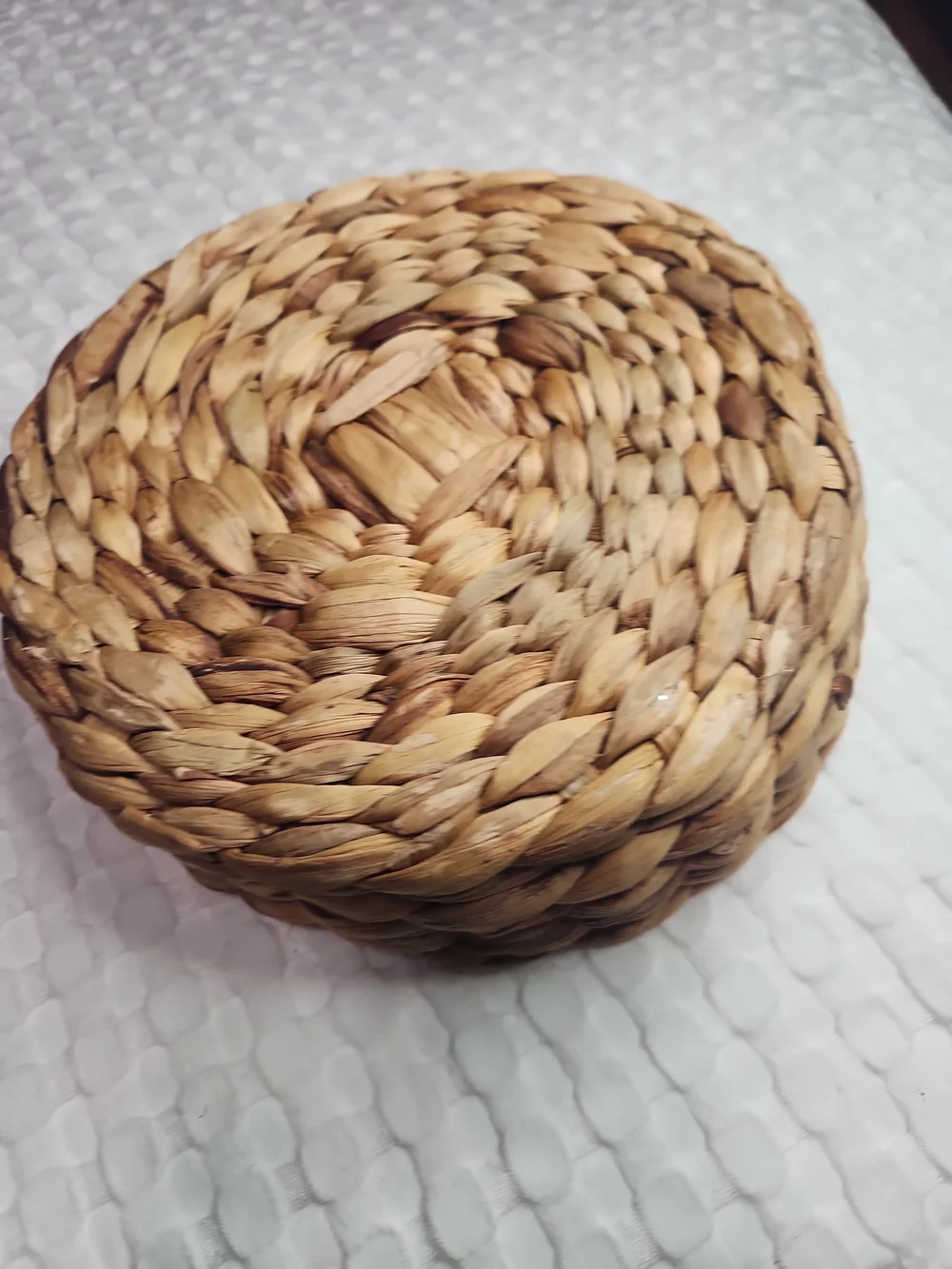 Handwoven Natural Straw Decorative Basket - Brown